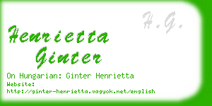 henrietta ginter business card